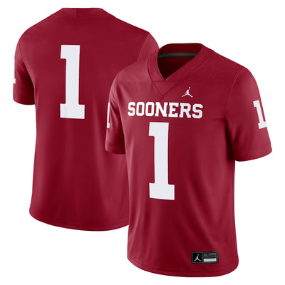 #1 Oklahoma Sooners Jordan Brand Game Jersey - Crimson