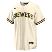Milwaukee Brewers Nike Cream Home Replica Custom Jersey
