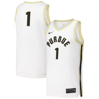 #1 Purdue Boilermakers Nike Replica Basketball Jersey - White