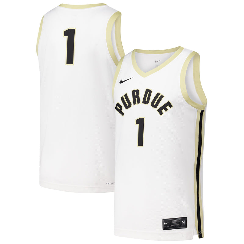 #1 Purdue Boilermakers Nike Replica Basketball Jersey - White