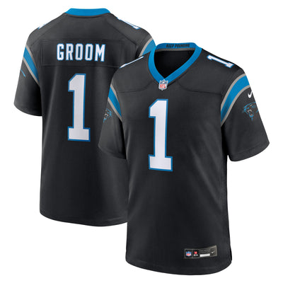 Carolina Panthers Number 1 Groom Nike Black Game Jersey