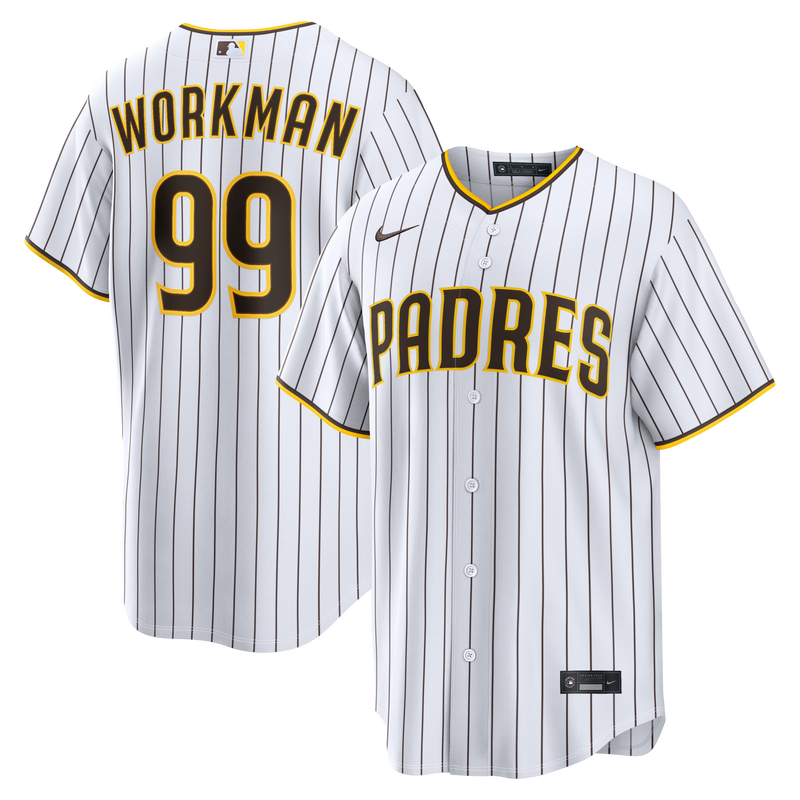 San Diego Padres Gage Workman Nike White Home Replica Jersey