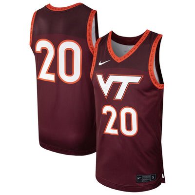 #20 Virginia Tech Hokies Nike Replica Basketball Jersey - Maroon