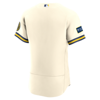 Milwaukee Brewers Nike Cream Home Sponsor Patch Authentic Jersey