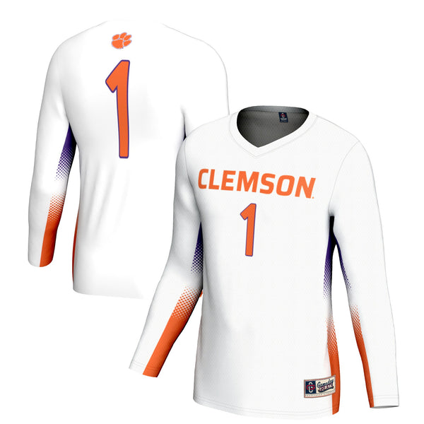 #1 Clemson Tigers GameDay Greats Lightweight Volleyball Jersey - White