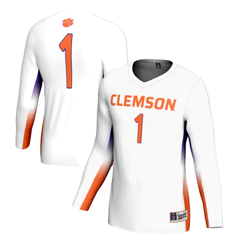 #1 Clemson Tigers GameDay Greats Lightweight Volleyball Jersey - White