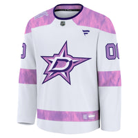 Dallas Stars Fanatics White 2024 Hockey Fights Cancer Custom Practice Jersey