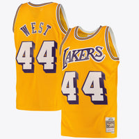 Los Angeles Lakers Jerry West Road Swingman Jersey By Mitchell & Ness - Light Gold -