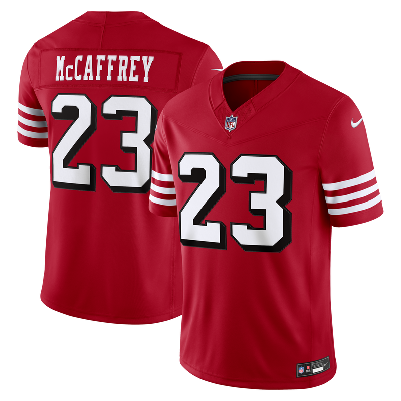 San Francisco 49ers Christian McCaffrey Nike Scarlet Alternate Vapor F.U.S.E. Stitched Limited Jersey