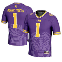 GameDay Greats #1 Purple LSU Tigers Icon Print Football Fashion Jersey