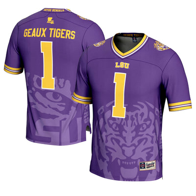 GameDay Greats #1 Purple LSU Tigers Icon Print Football Fashion Jersey