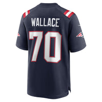 New England Patriots Caedan Wallace Nike Navy Game Jersey