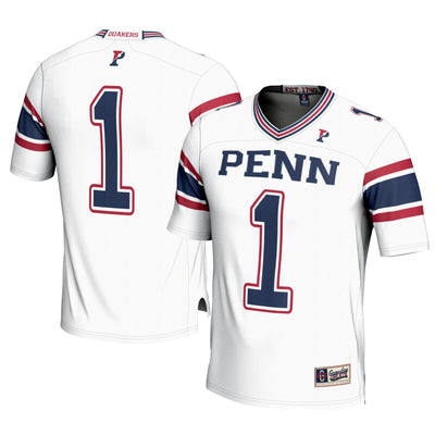 #1 Pennsylvania Quakers GameDay Greats Football Jersey - White