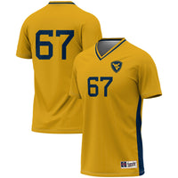 #1 West Virginia Mountaineers GameDay Greats Lightweight Soccer Fashion Jersey - Gold