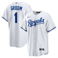 Kansas City Royals Nike White #1 Groom Home Replica Jersey