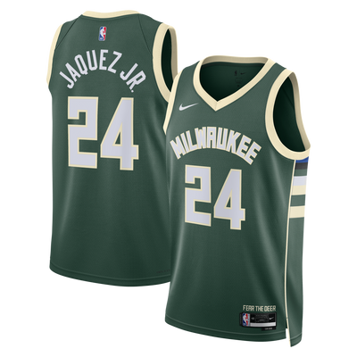 Milwaukee Bucks Nike Icon Edition Swingman Jersey - Hunter Green - Jaime Jaquez Jr. -