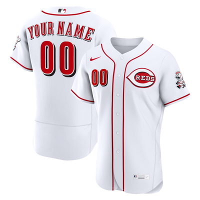 Cincinnati Reds Nike White Home Authentic Custom Jersey