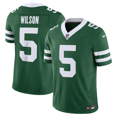 New York Jets Garrett Wilson Nike Legacy Green Vapor F.U.S.E. Limited Jersey