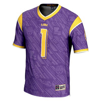 LSU Tigers #1 GameDay Greats Purple Highlight Print Football Fashion Jersey
