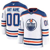 Edmonton Oilers Fanatics White Away Premium Custom Jersey