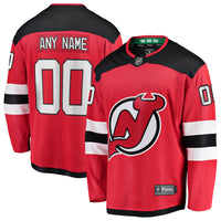 New Jersey Devils Fanatics Red Home Breakaway Custom Jersey