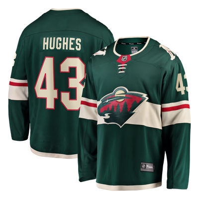 Minnesota Wild Quinn Hughes Fanatics Green Home Breakaway Jersey