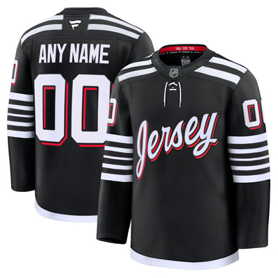New Jersey Devils Fanatics Black Alternate Premium Custom Jersey