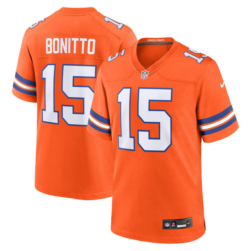 Denver Broncos Nik Bonitto Nike Orange Alternate 2 Mile High Collection 1977 Throwback Game Jersey