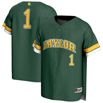 #1 Baylor Bears GameDay Greats Lightweight Collegiate Baseball Fashion Jersey - Green