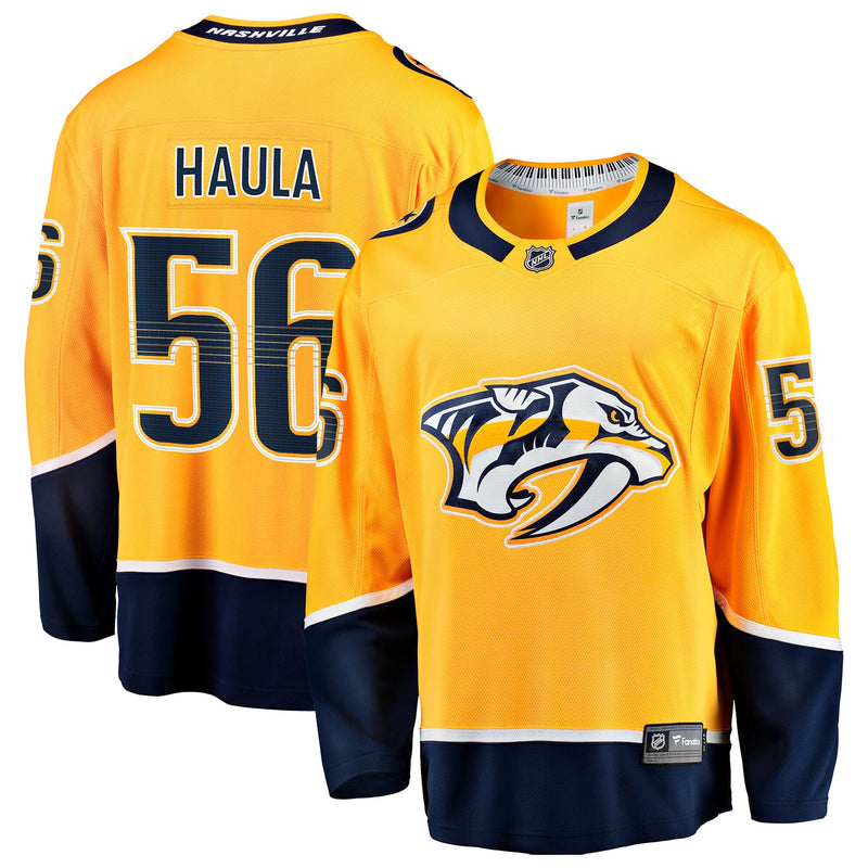 Nashville Predators Erik Haula Fanatics Gold Home Breakaway Jersey
