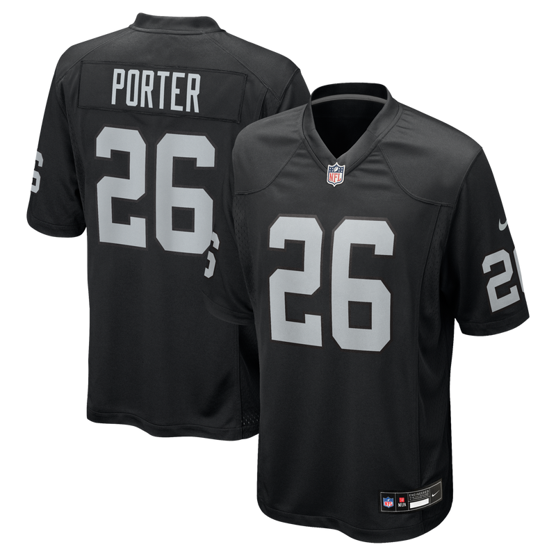 Las Vegas Raiders Darien Porter Nike Black Team Game Jersey
