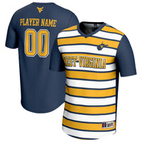 West Virginia Mountaineers GameDay Greats Collegiate Soccer NIL Pick-A-Player Fashion Jersey - Navy/Gold