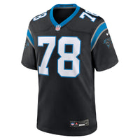 Carolina Panthers Popo Aumavae Nike Black Team Game Jersey