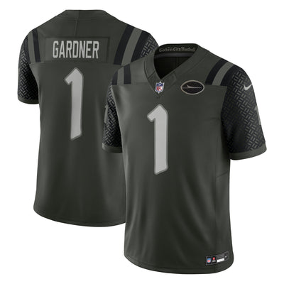New York Jets Ahmad Sauce Gardner Nike Gotham Green 2025 Rivalries Collection Stitched Limited Jersey