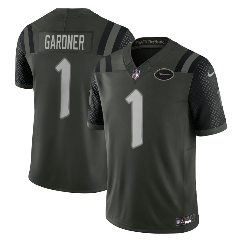 New York Jets Ahmad Sauce Gardner Nike Gotham Green 2025 Rivalries Collection Stitched Limited Jersey