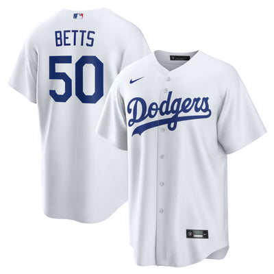 Los Angeles Dodgers Mookie Betts Nike White Home Replica Player Name Jersey