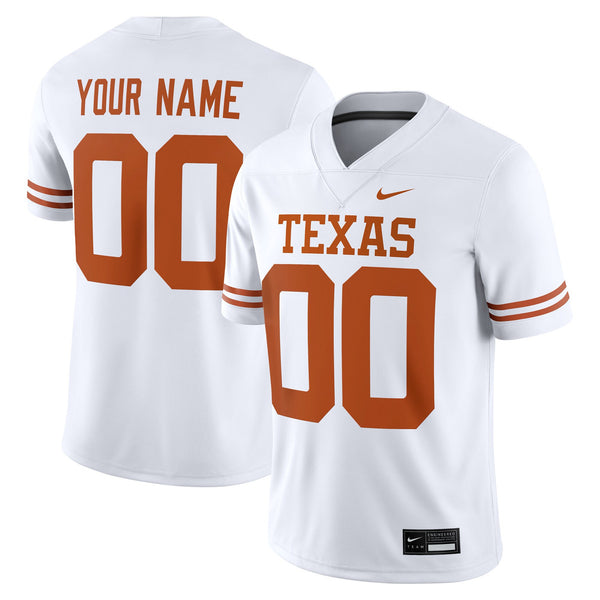 Texas Longhorns Nike White Custom Game Jersey - White