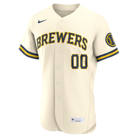 Milwaukee Brewers Nike Cream Home Authentic Custom Jersey