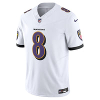 Baltimore Ravens Lamar Jackson Nike White Vapor F.U.S.E. Limited Jersey