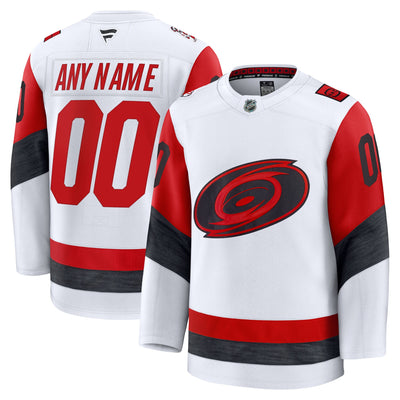 Carolina Hurricanes Fanatics White Away Premium Custom Jersey