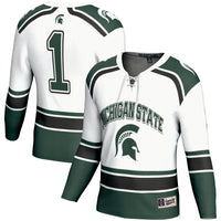 #1 Michigan State Spartans GameDay Greats Hockey Jersey - White
