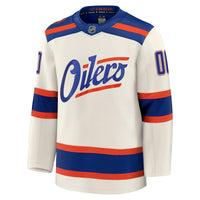 Edmonton Oilers Fanatics Light Beige Alternate Premium Custom Jersey