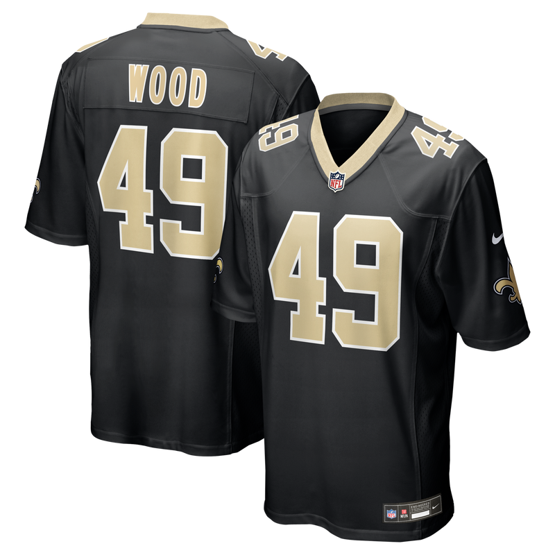 New Orleans Saints Zach Wood Nike Black Game Jersey