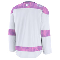 Detroit Red Wings Fanatics White 2024 Hockey Fights Cancer Practice Jersey
