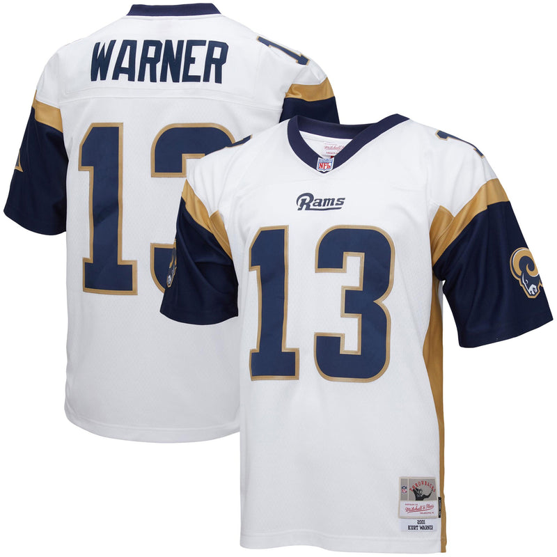 Los Angeles Rams Kurt Warner Mitchell & Ness White Big & Tall 2001 Retired Player Replica Jersey