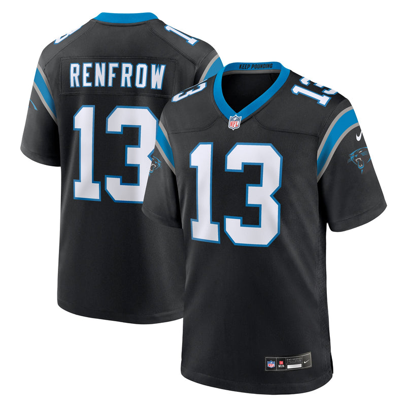 Carolina Panthers Hunter Renfrow Nike Black Team Game Jersey