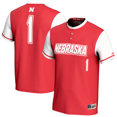 Nebraska Huskers GameDay Greats Lightweight Collegiate Softball Fashion Jersey - Scarlet