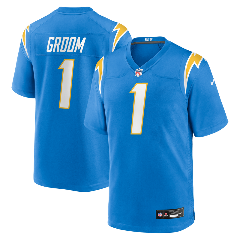 Los Angeles Chargers Number 1 Groom Nike Powder Blue Game Jersey