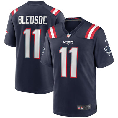 New England Patriots Drew Bledsoe Nike Navy Game Retired Player Jersey
