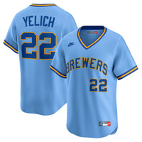 Milwaukee Brewers Christian Yelich Nike Powder Blue Cooperstown Collection Limited Jersey